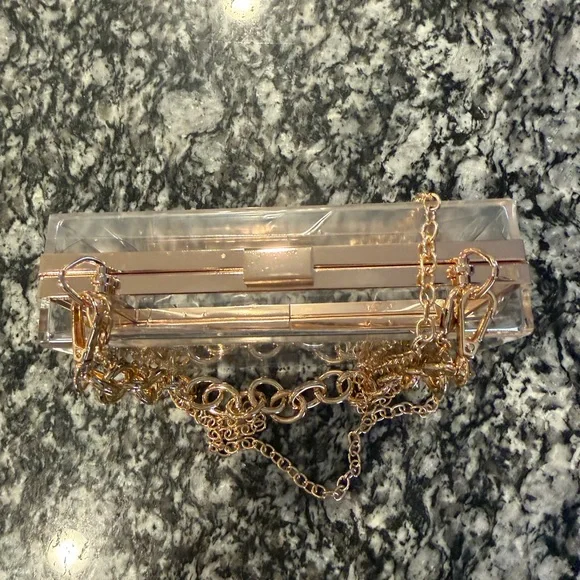 Louis Vuitton Clear Acrylic Crossbody with Gold Logo - Picture 5 of 6